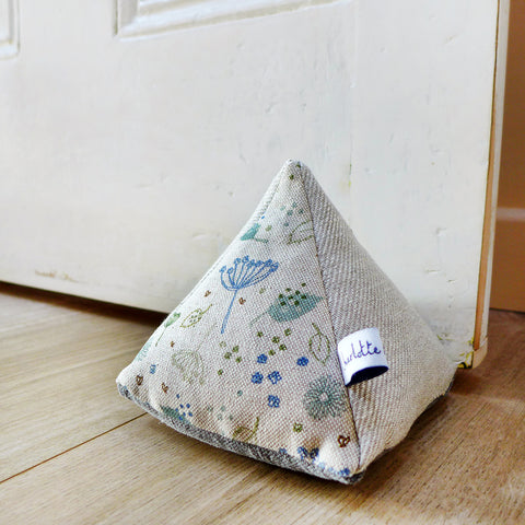 Blue Parsley Linen Doorstop