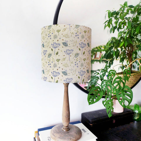 Blue Parsley Printed Linen Lampshade