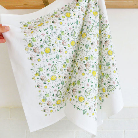 PRINTED COTTON TEA TOWEL - Meadow