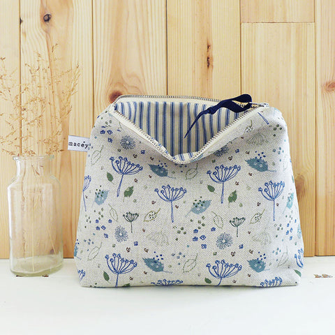 Blue Parsley Tall Pouch