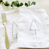 EMBROIDERED NAPKINS - white Forest