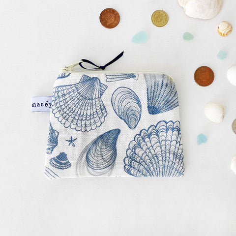 COIN PURSE - navy Seashells