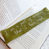 A Part of Everything Embroidered Bookmark