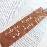 Autumn Leaves Embroidered Bookmark