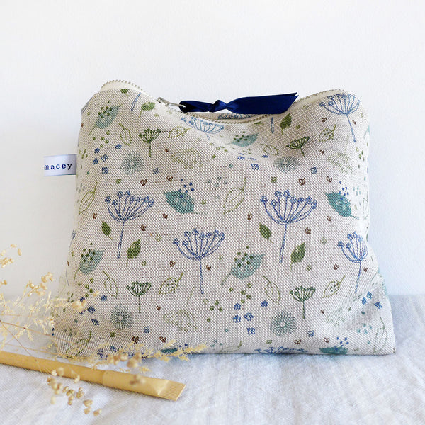 Blue Parsley Tall Pouch
