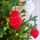 Embroidered Red Bauble Tree Decoration
