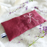 Embroidered Berry Linen Bow Lavender Eye Pillow