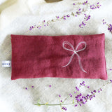 Embroidered Berry Linen Bow Lavender Eye Pillow