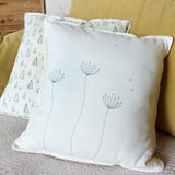 Embroidered Cow Parsley Cotton Cushion