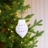 Embroidered Ivory Bauble Tree Decoration