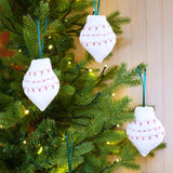 Embroidered Ivory Bauble Tree Decoration