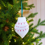 Embroidered Ivory Bauble Tree Decoration