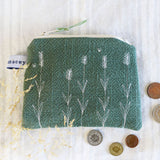 Embroidered Lavender Forest Green Purse