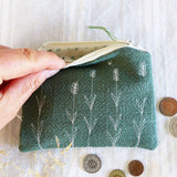 Embroidered Lavender Forest Green Purse