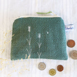 Embroidered Lavender Forest Green Purse