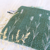 Embroidered Lavender Forest Green Purse