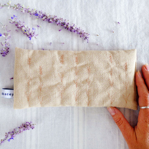 Embroidered Natural Lavender Eye Pillow