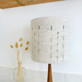 Embroidered Lavender Natural Linen Lampshade