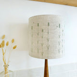 Embroidered Lavender Natural Linen Lampshade