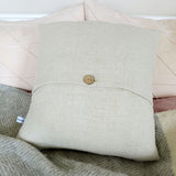 Embroidered Natural Linen Bows Cushion