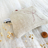 Embroidered Natural Linen Bows Purse