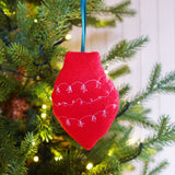 Embroidered Red Bauble Tree Decoration