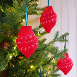 Embroidered Red Bauble Tree Decoration