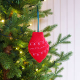 Embroidered Red Bauble Tree Decoration