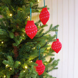 Embroidered Red Bauble Tree Decoration
