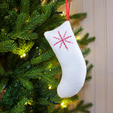 Embroidered Snowflake Stocking Tree Decoration