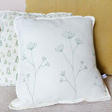 Embroidered Trailing Cow Parsley Cotton Cushion