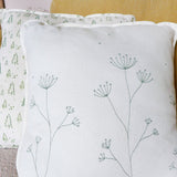 Embroidered Trailing Cow Parsley Cotton Cushion
