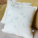 Embroidered Trailing Cow Parsley Cotton Cushion