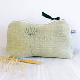 Embroidered Wildflowers Green Mid Pouch