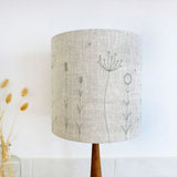 Embroidered Wildflowers Natural Linen Lampshade