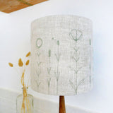 Embroidered Wildflowers Natural Linen Lampshade