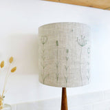 Embroidered Wildflowers Natural Linen Lampshade