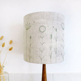 Embroidered Wildflowers Natural Linen Lampshade