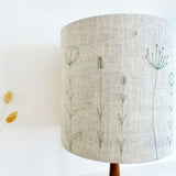 Embroidered Wildflowers Natural Linen Lampshade