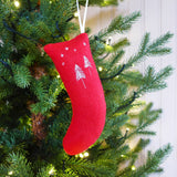 Embroidered Winter Trees Stocking Tree Decoration