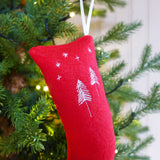 Embroidered Winter Trees Stocking Tree Decoration