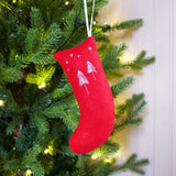 Embroidered Winter Trees Stocking Tree Decoration