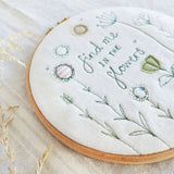 'Find Me in the Flowers' Embroidery Hoop Picture