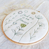 'Find Me in the Flowers' Embroidery Hoop Picture