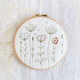 Ivory Linen Wildflowers Embroidery Hoop Picture