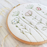 Ivory Linen Wildflowers Embroidery Hoop Picture