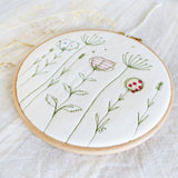 Ivory Linen Wildflowers Embroidery Hoop Picture