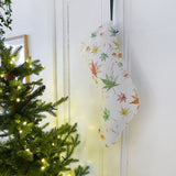 Leaf Flurry Linen Stocking