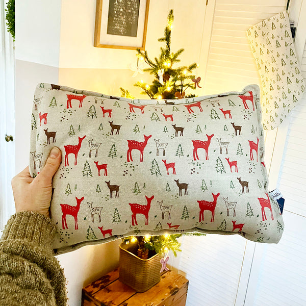 Long Reindeer Linen Cushion
