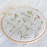 Natural Linen 'Bloom' Embroidery Hoop Picture
